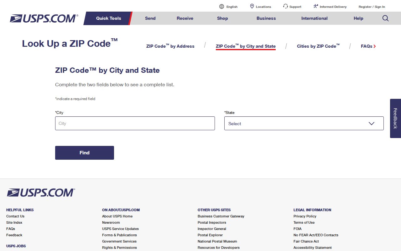 Kingman ZIP code directory USPS lookup screen